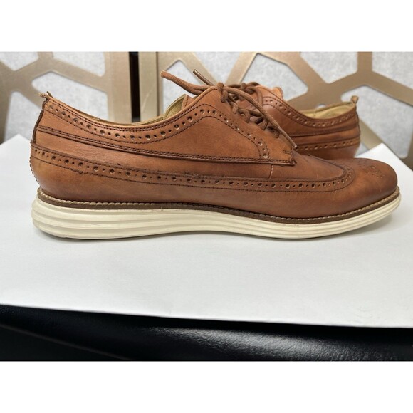 Cole Haan Grand Long Wing II Leather Brown C21133 Men Sz 10 M Oxford Derby Shoes main image 5